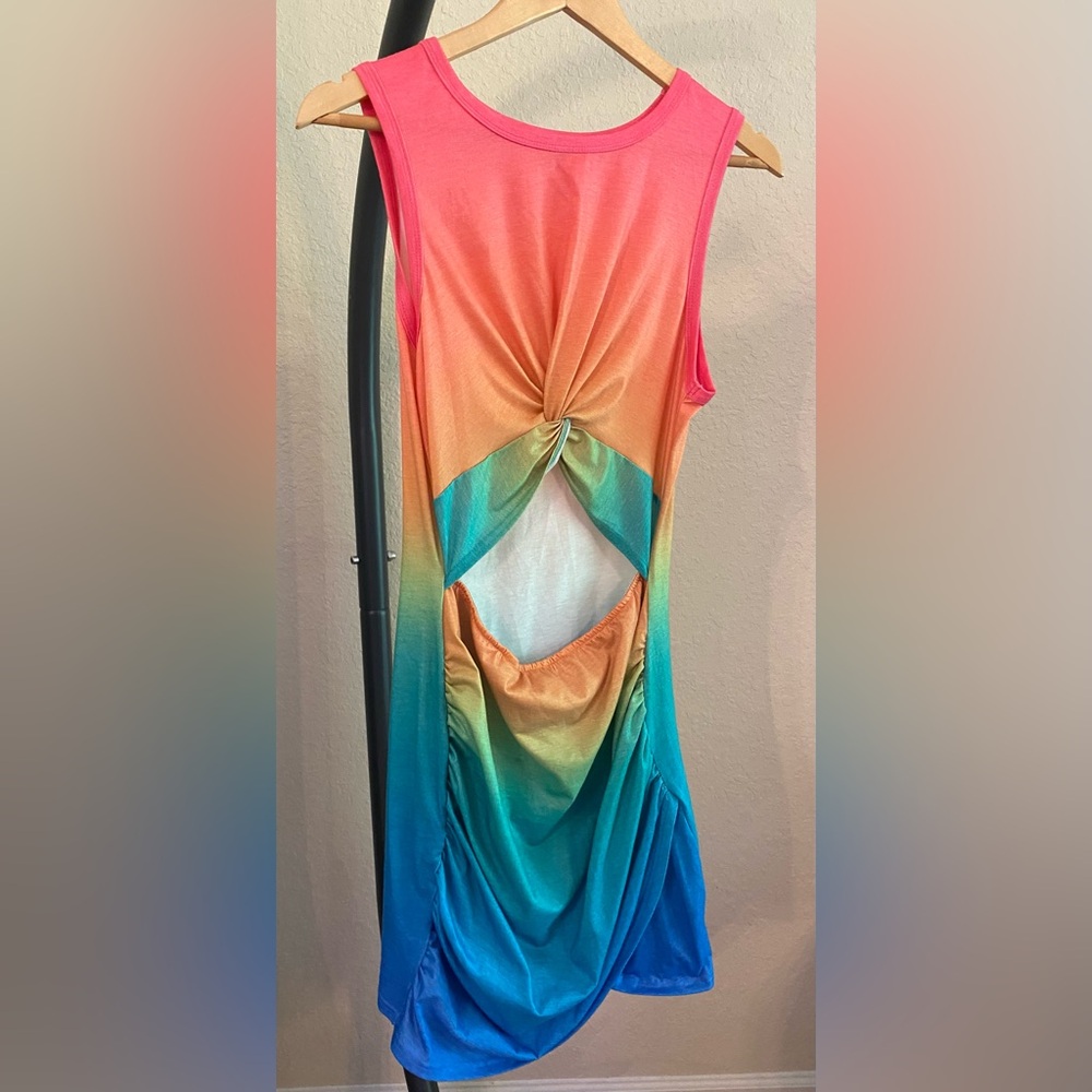 Tie dye open mid section summer dress